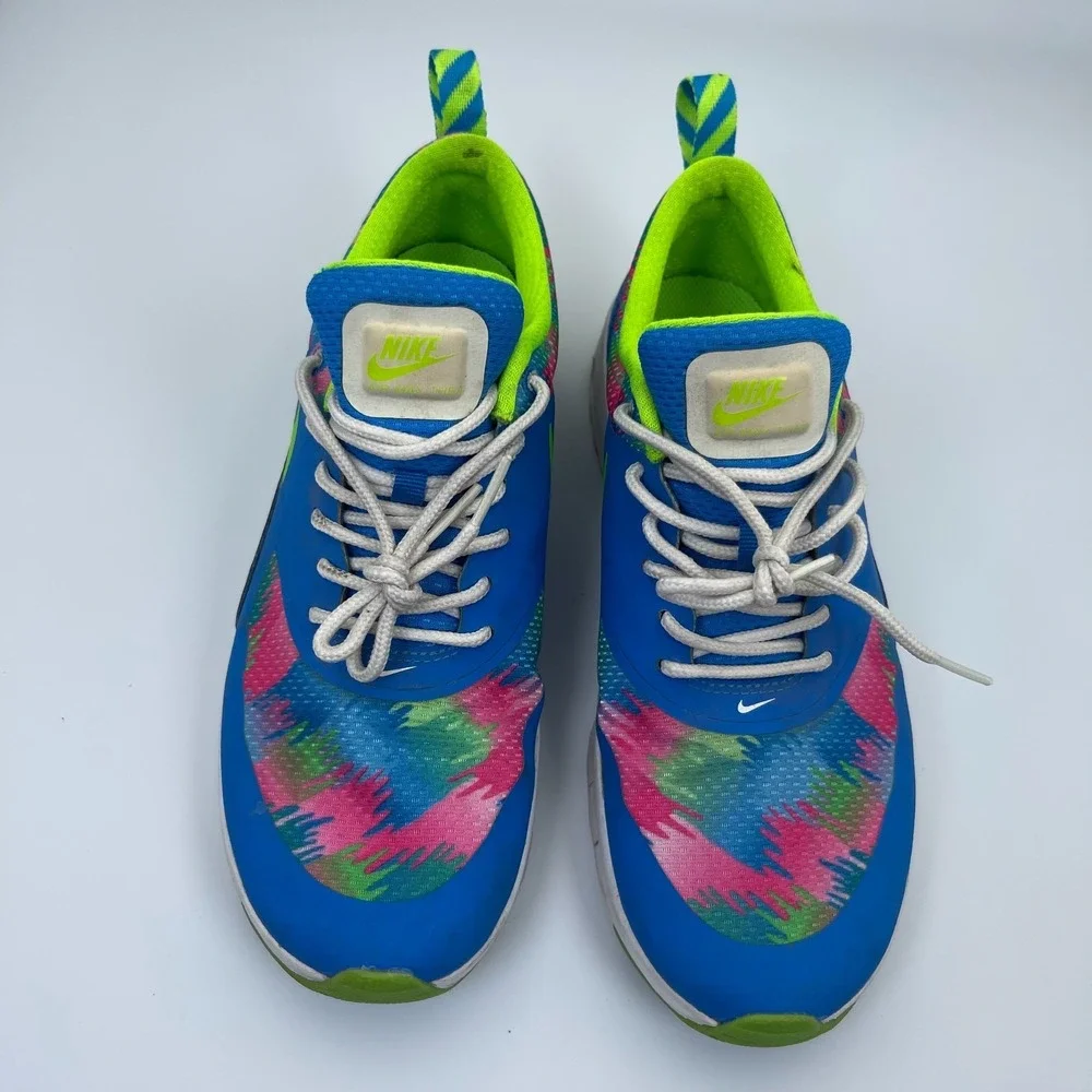 Nike Air Max Thea Print GS Running Sneakers 6Y Photo Blue/Electric‎ Green
